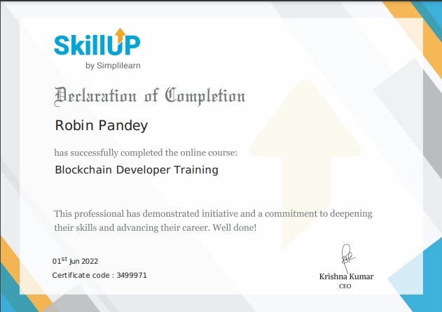 Blockchain Developer Training - SkillUP by Simplilearn 2022