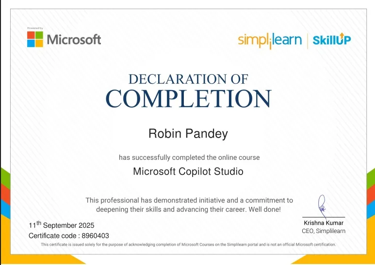 Microsoft Copilot Certificate 2025