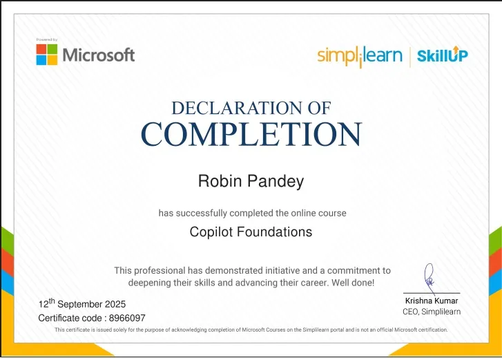 Microsoft Copilot Foundation Certificate 2025