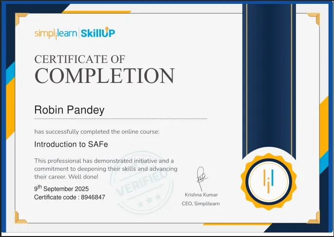 SAFe Agile Certificate 2024