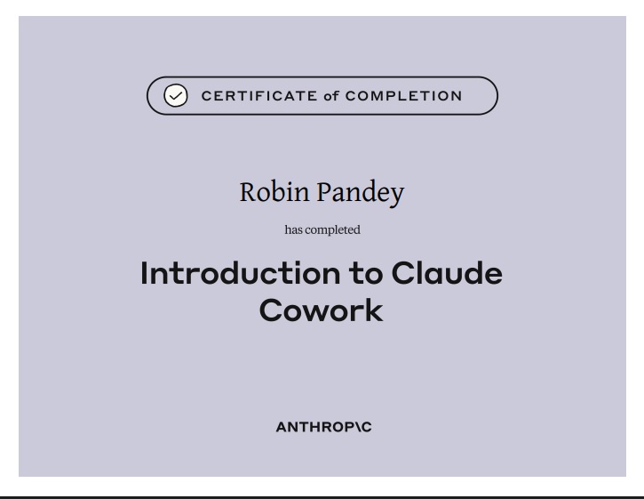Introduction to Claude Cowork Certificate 2026